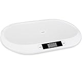 Monzana Digitale Babywaage | LED-Anzeige | Tara Funktion | gewölbte Waagschale | 20 kg / 44 lbs | Säuglingswaage Stillwaage Kleintierwaage