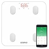 RENPHO Körperfettwaage, Bluetooth Personenwaage mit APP, Smart digitale Waage für Körperfett, BMI, Gewicht, Muskelmasse, Wasser, Protein,...